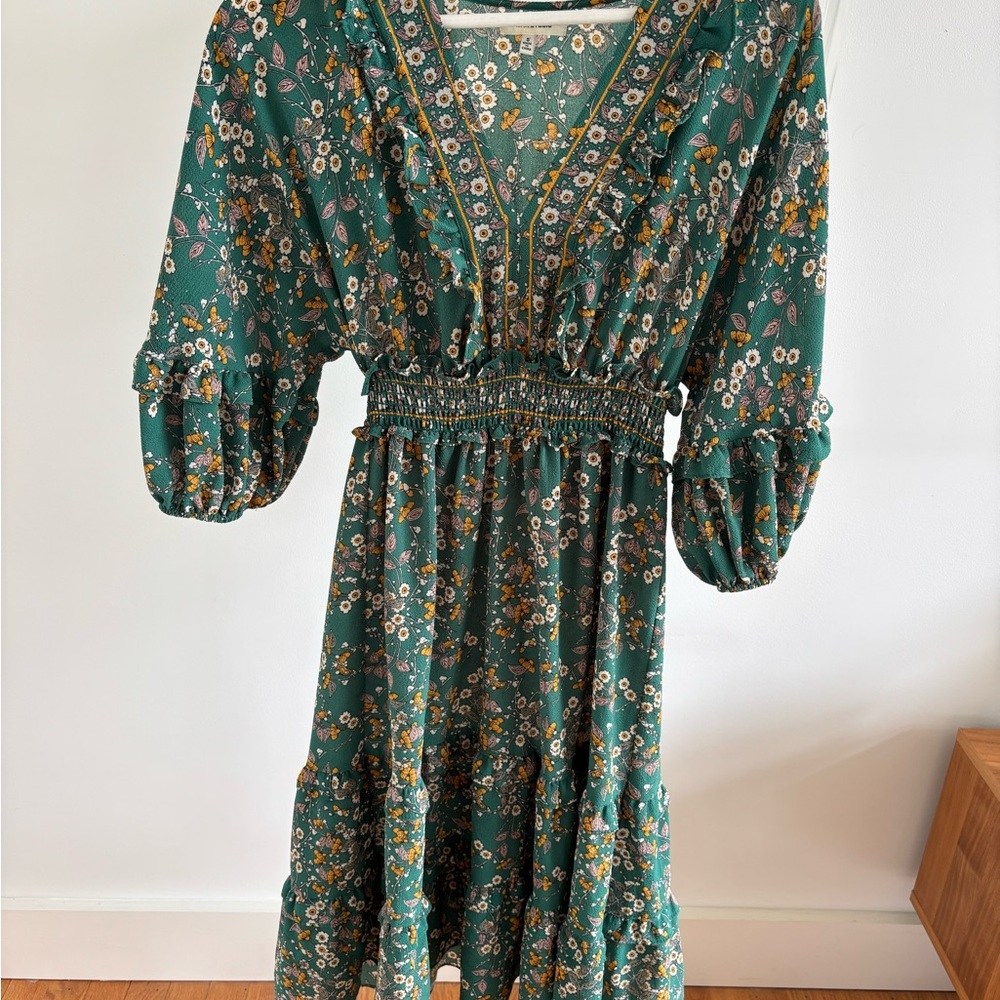 Floral Ruffle Tiered Midi Dress